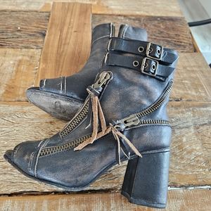 Freebird Open-Toe Boots, Size 8